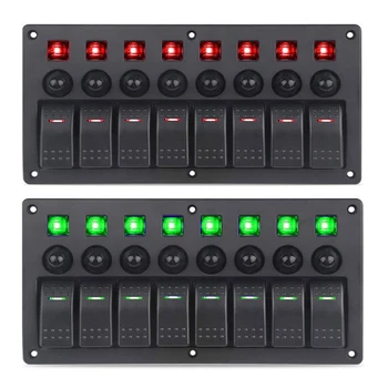 8 Gang Switch Panel With Circuit Breakers LED Backlit 12V 24V Waterproof Panel Switch For Car Truck RV Yacht Marine Boat 
8 Gang Switch Panel With Circuit Breakers LED Backlit 12V 24V Waterproof Panel Switch For Car Truck RV Yacht Marine Boat