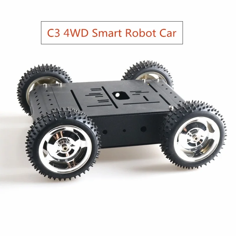 C3 4WD Smart Robot Car with Aluminum alloy DC Motor, 85mm Rubber Wheel, DIY Crawler Robot Trolley Two Control Methods 
C3 4WD Smart Robot Car with Aluminum alloy DC Motor, 85mm Rubber Wheel, DIY Crawler Robot Trolley Two Control Methods