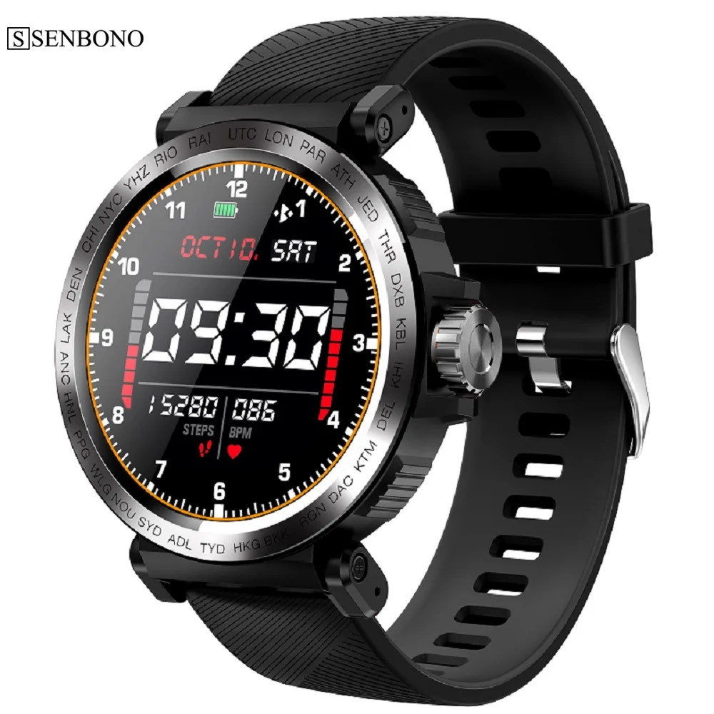 

SENBONO S18 Full Touch Screen Smart Watch IP68 waterproof Men Sports Clock Fitness tracker Heart Rate Monitor smartwatch