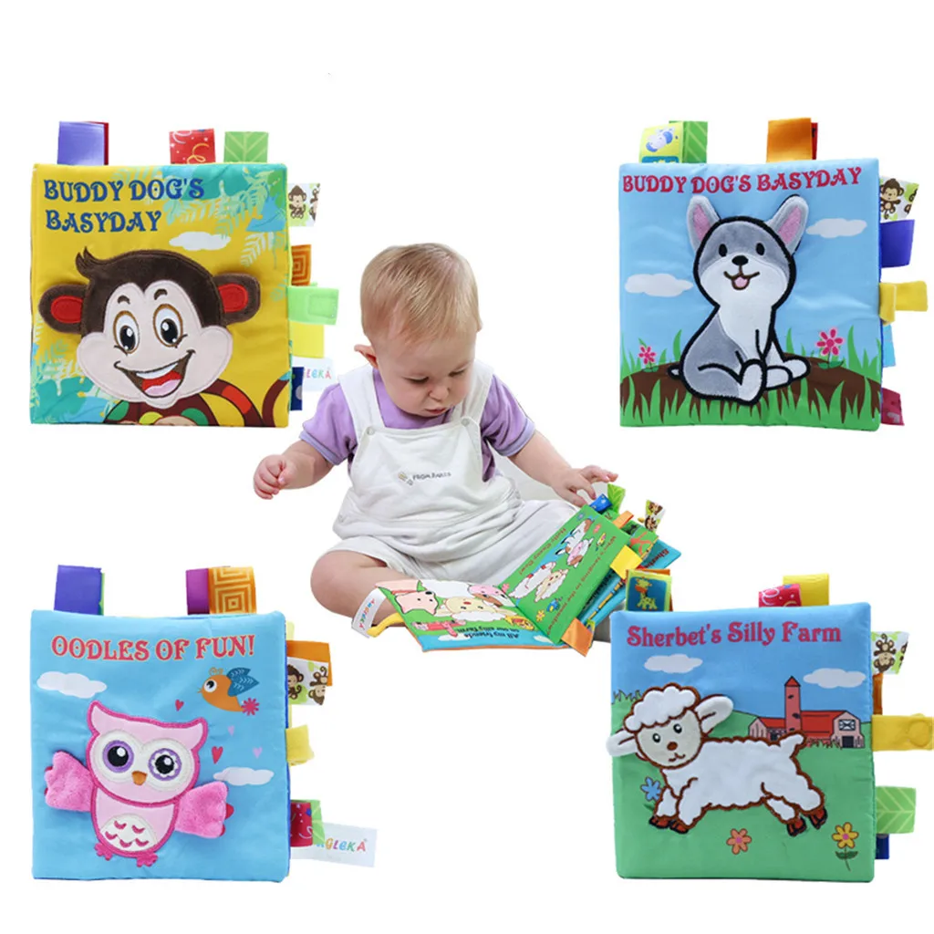 Baby Kids Intelligence Development Animal Cloth Book Educational Cognize Toys Toddler learning tools Interaction Toys #B