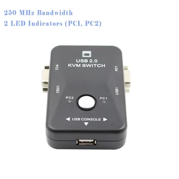 KVM Switch Box 2 Port USB 2.0 Adapter Control up to 2 Computers 2 VGA USB Cables USB 2.0 mouse keyboard 1920 * 1440 switch
KVM Switch Box 2 Port USB 2.0 Adapter Control up to 2 Computers 2 VGA USB Cables USB 2.0 mouse keyboard 1920 * 1440 switch
