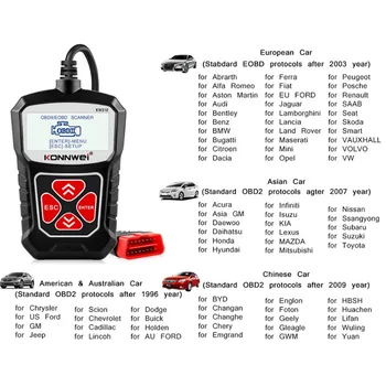Universal KONNWEI KW310 OBD2 Scanner for Auto OBD 2 Car Scanner Diagnostic Tool Automotive Scanner Car Tools Russian
Universal KONNWEI KW310 OBD2 Scanner for Auto OBD 2 Car Scanner Diagnostic Tool Automotive Scanner Car Tools Russian