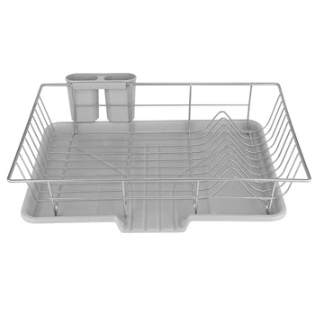 Stainless Steel Dish Drainer Drying Rack With 3-Piece Set Removable Rust Proof Utensil Holde For Kitchen Storage Rack
Stainless Steel Dish Drainer Drying Rack With 3-Piece Set Removable Rust Proof Utensil Holde For Kitchen Storage Rack