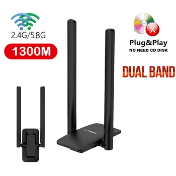 Wireless wifi USB network card 1200M/1300M dual frequency 2.4G/5.8G Receiver High Speed Plug and play for TV PC Laptop handphone
Wireless wifi USB network card 1200M/1300M dual frequency 2.4G/5.8G Receiver High Speed Plug and play for TV PC Laptop handphone