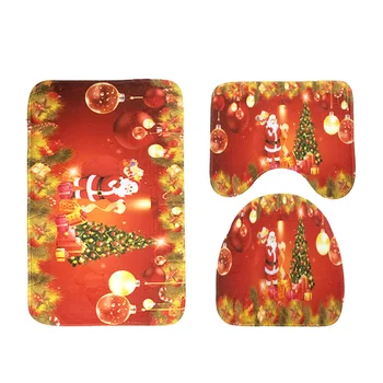3pcs Christmas Printing Non-slip Bathroom Rug Bath Mat Cute Cartoon Rug Toilet Lid Cover (Santa Claus and Tree) 
3pcs Christmas Printing Non-slip Bathroom Rug Bath Mat Cute Cartoon Rug Toilet Lid Cover (Santa Claus and Tree)