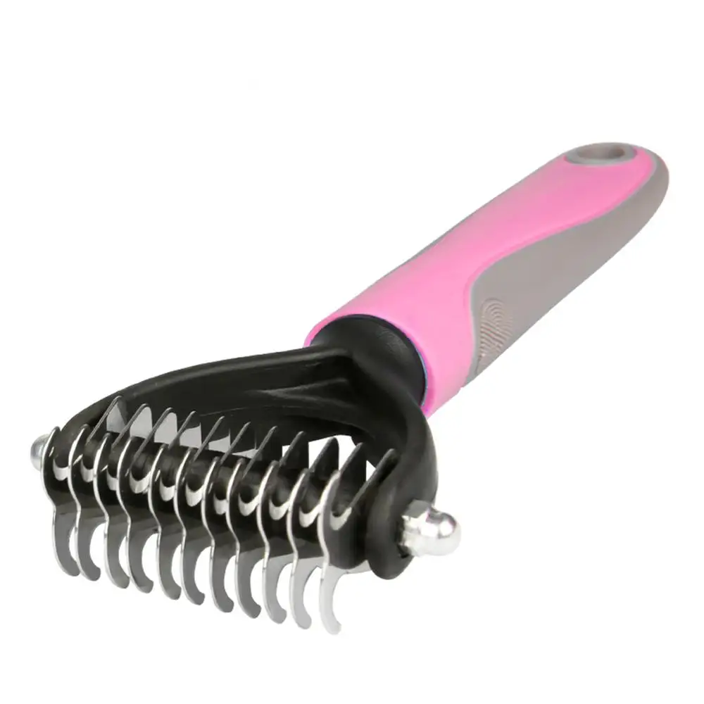 Pet Dematting Undercoat Rake Comb with 2 Sided Professional Grooming Rake for Easy Mats and Tangles Removing for Cats & Dogs
Pet Dematting Undercoat Rake Comb with 2 Sided Professional Grooming Rake for Easy Mats and Tangles Removing for Cats & Dogs