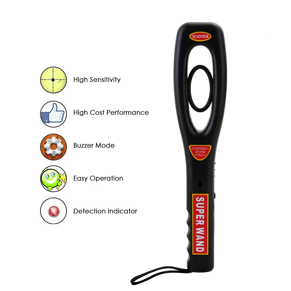 GP-008 Handheld Metal Detector ABS High Performance Metal Finder Mobile Secure Instrument with Three color indicatelights
GP-008 Handheld Metal Detector ABS High Performance Metal Finder Mobile Secure Instrument with Three color indicatelights