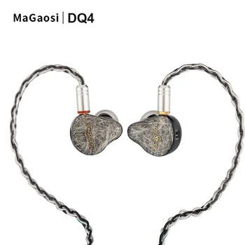 

MAGAOSI DQ4 Quad Hybrid Driver Monitor Headphones Dj HiFi Stereo Balanced Armature With Dynamic Earbuds MMCX Detachable Cable