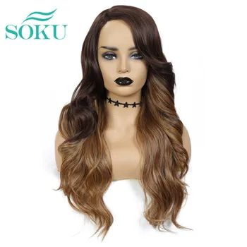 Trendy Beauty Hair Synthetic Lace Wig SOKU Long Wavy For Black Women 28 Inch Wig Glueless Heat Resistant Fiber Wigs 
Trendy Beauty Hair Synthetic Lace Wig SOKU Long Wavy For Black Women 28 Inch Wig Glueless Heat Resistant Fiber Wigs