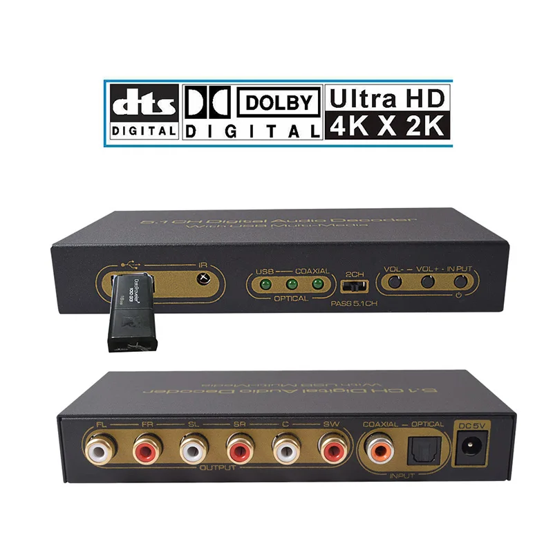 5.1CH SPDIF Coaxial Digital Audio Decoder With USB Multi-Media Audio player 5.1 audio AC3 DTS LPCM for DVD PC VCD SW07M2
5.1CH SPDIF Coaxial Digital Audio Decoder With USB Multi-Media Audio player 5.1 audio AC3 DTS LPCM for DVD PC VCD SW07M2