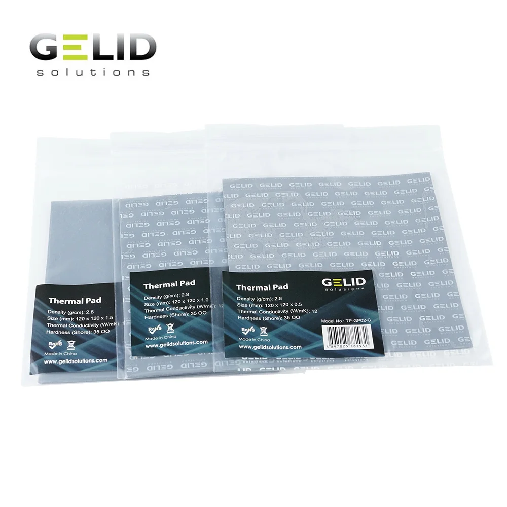 GELID Heat Dissipation Thermal Pad Notebook Thermal Grease GPU Card North South Bridge Cooler 12W/mk 120x120mm 0.5mm/1.0mm/1.5mm
GELID Heat Dissipation Thermal Pad Notebook Thermal Grease GPU Card North South Bridge Cooler 12W/mk 120x120mm 0.5mm/1.0mm/1.5mm
