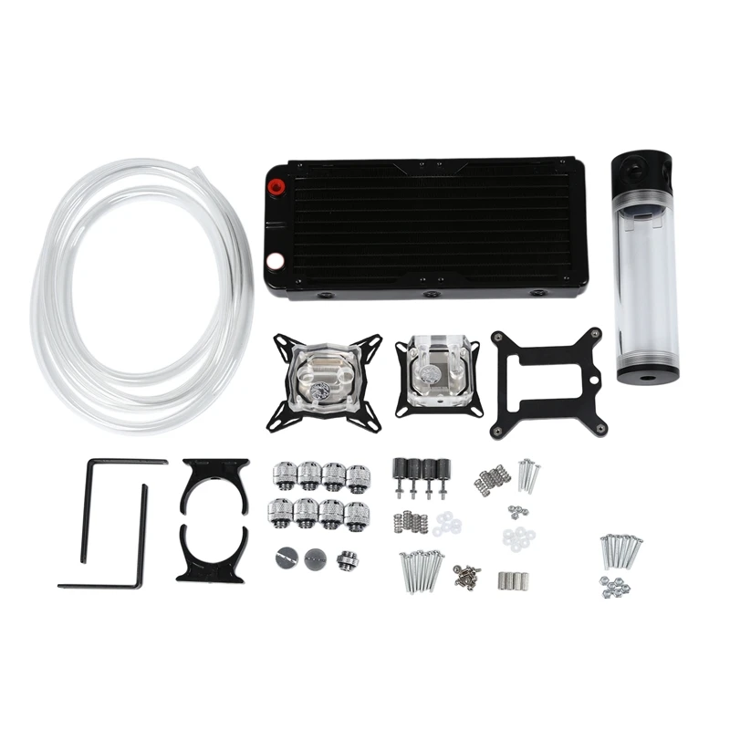 Water Cooling Head Water Colling System Set 240B Radiator + Sc600 Pump + 190Mm Tank + 2M Tube + Cpu Block + Gpu Block With Total 
Water Cooling Head Water Colling System Set 240B Radiator + Sc600 Pump + 190Mm Tank + 2M Tube + Cpu Block + Gpu Block With Total