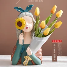 Nordic Girl Bouquet Decoration Home Decoration Accessories for Living Room TV Cabinet Decore Girl Resin Decorative Vase Gift
Nordic Girl Bouquet Decoration Home Decoration Accessories for Living Room TV Cabinet Decore Girl Resin Decorative Vase Gift