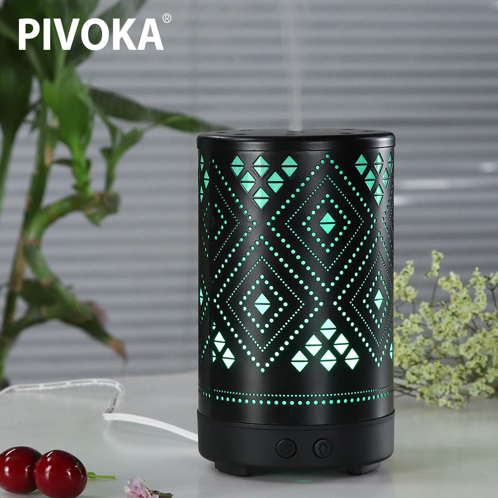 PIVOKA Iron Aroma Diffuser Ultrasonic Air Humidifier Essential Oil Aromatherapy Mist Maker 7 LED Color Changing Light For Home
PIVOKA Iron Aroma Diffuser Ultrasonic Air Humidifier Essential Oil Aromatherapy Mist Maker 7 LED Color Changing Light For Home