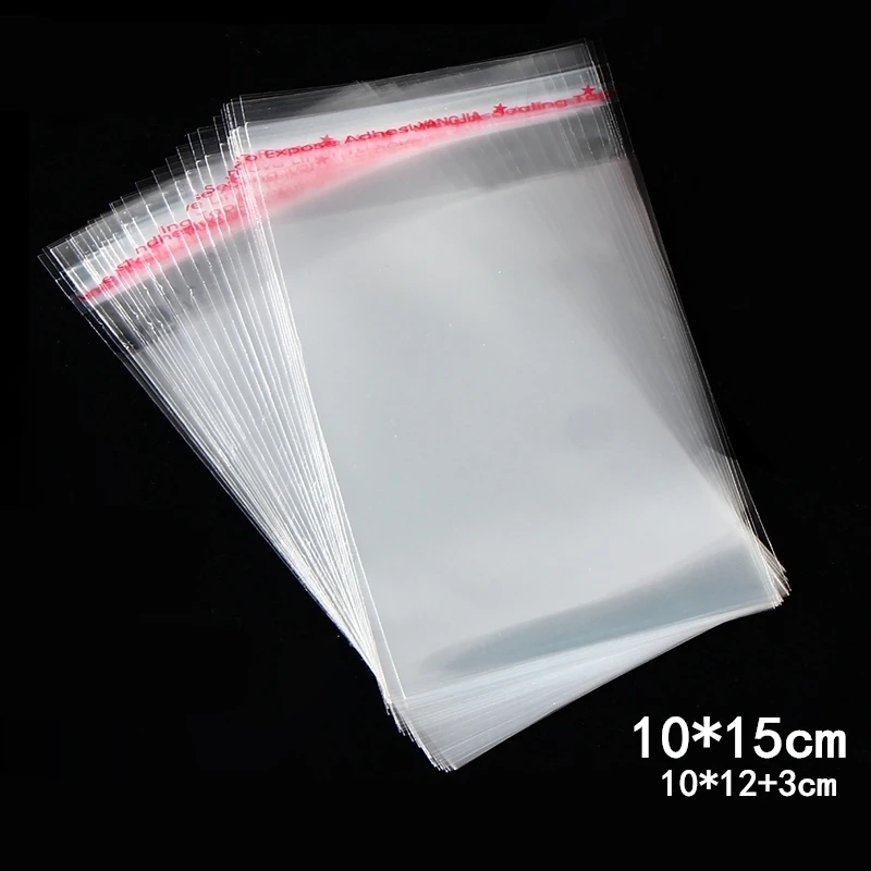 

500/1000pcs 10*15cm Clear Opp Bag Packaging Self Adhesive Bags Home Wedding Decoration Plastic Pack Jewelry Gift Bag Cookie Poly