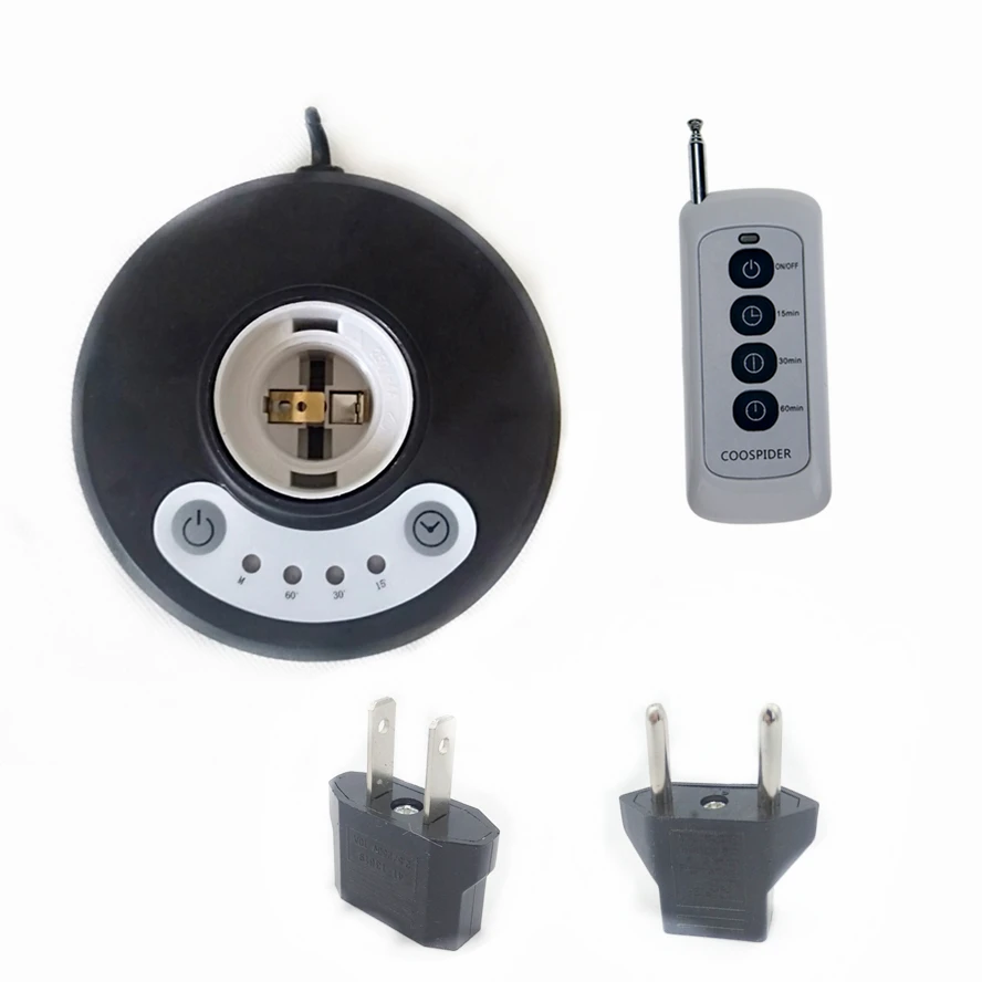 Timer Lamp holder for E26/E27 bases w/ Remote control, Lock protection for children,Battery included
Timer Lamp holder for E26/E27 bases w/ Remote control, Lock protection for children,Battery included