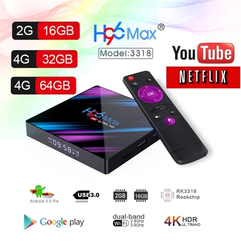 H96 MAX RK3318 Smart TV Box Android 9.0 4GB 64GB 4K Youtube YouTube Media player H96 MAX Android TV box Google Play smart TV box
H96 MAX RK3318 Smart TV Box Android 9.0 4GB 64GB 4K Youtube YouTube Media player H96 MAX Android TV box Google Play smart TV box