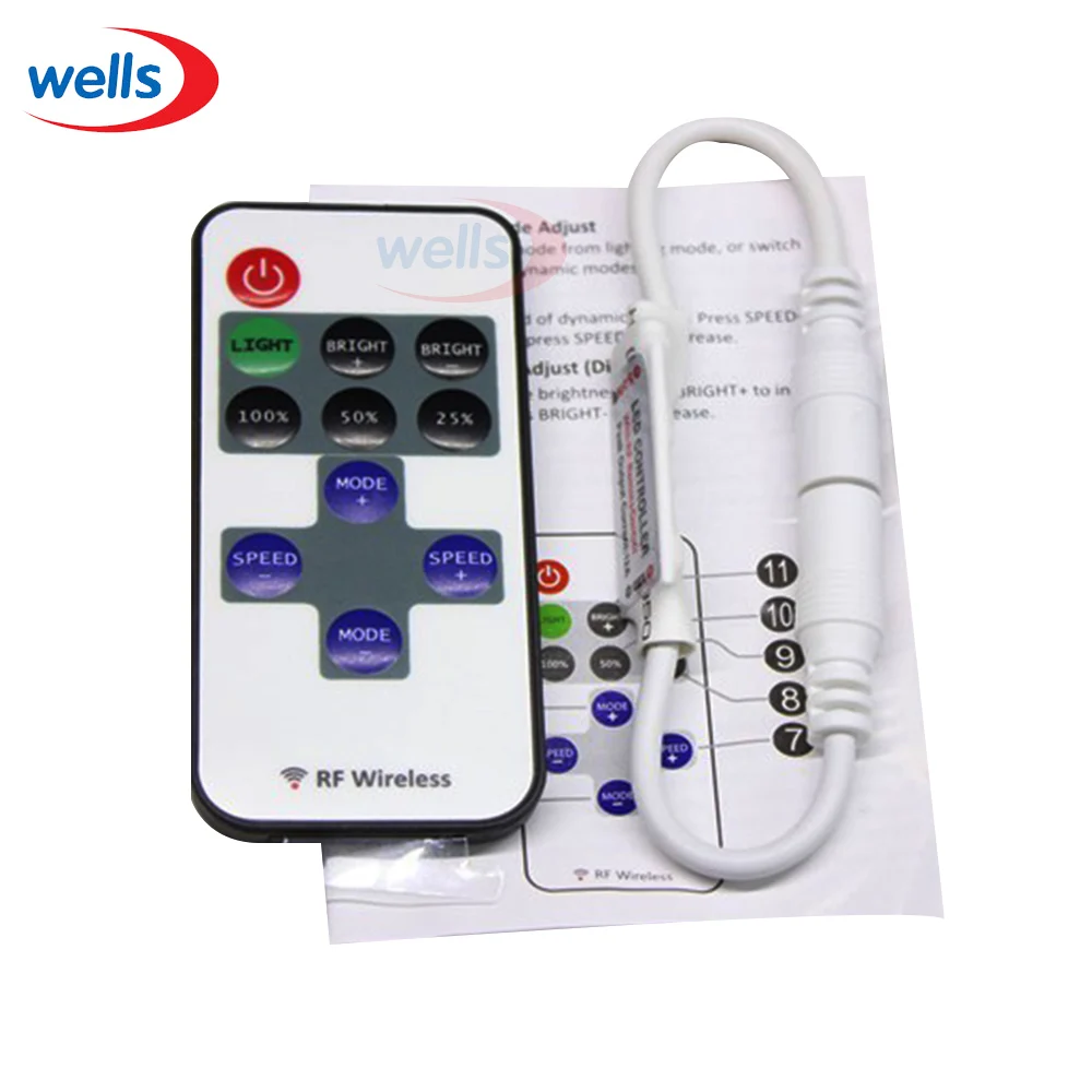 1pcs DC 5~12V 11 Keys RF Remote Controller Mini Dimmer for Led Single Color Strip
1pcs DC 5~12V 11 Keys RF Remote Controller Mini Dimmer for Led Single Color Strip