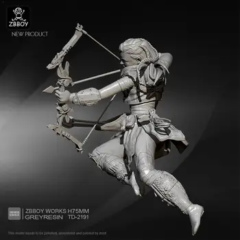 1/24 Unassembly Resin Figure Model Kit Future Female Model White Resin Self-assembled Model Resin Soldier Soldier TD-2191 A3E1