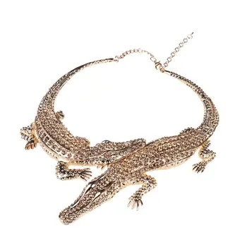 Punk Full Rhinestone Crocodile Necklace for Women Fashion Trend Necklace 
Punk Full Rhinestone Crocodile Necklace for Women Fashion Trend Necklace