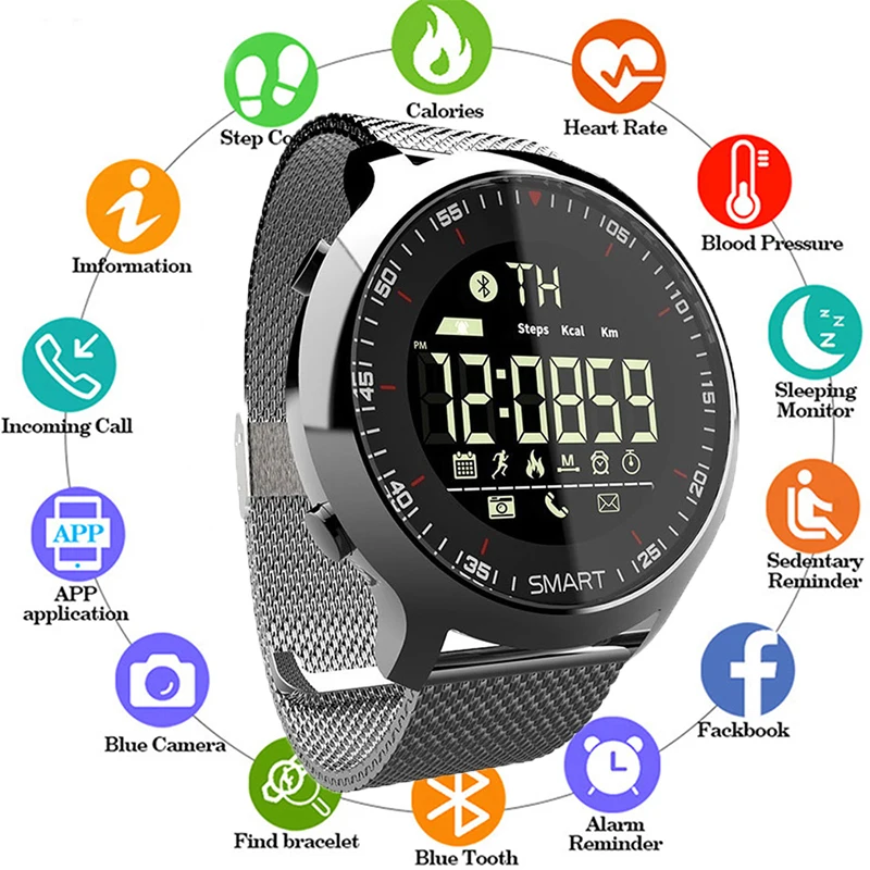 Smart Watch IP68 Waterproof Pedometer Message Reminder Long Standby Time Backlight Fitness Tracker Wristwatch Bracelet Relogio
Smart Watch IP68 Waterproof Pedometer Message Reminder Long Standby Time Backlight Fitness Tracker Wristwatch Bracelet Relogio