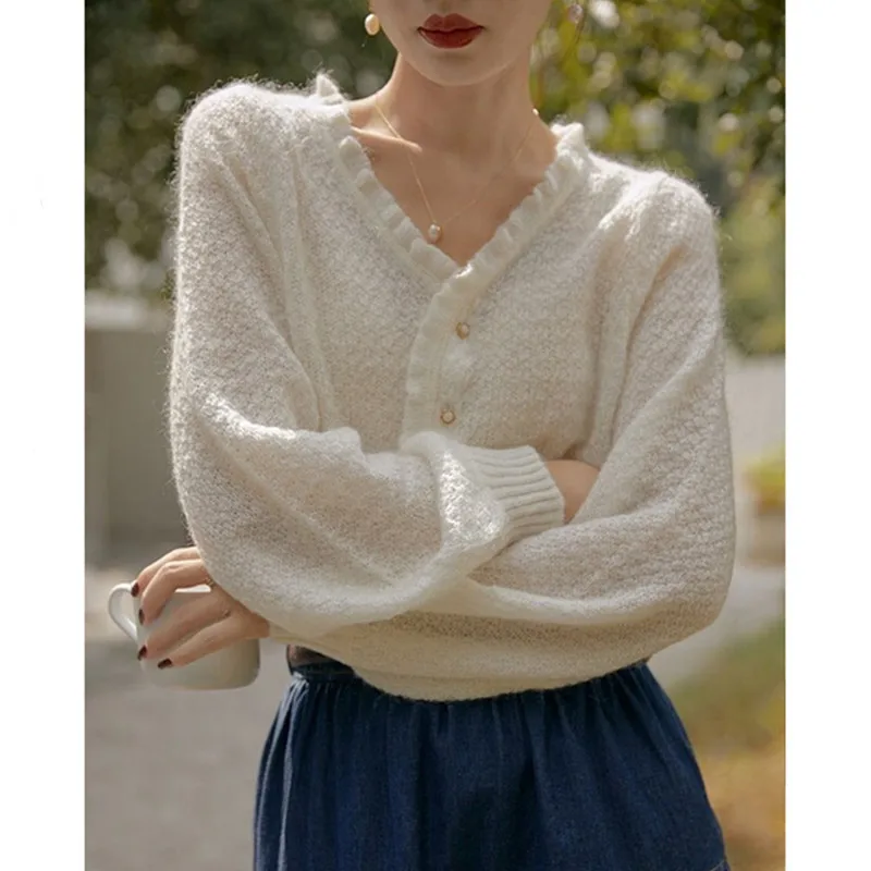 Women Mohair Sweater Thin Women's Knitted Jacket Retro Cardigan Lazy Soft New 2022 Autumn Big Girls Tops,#1016
Women Mohair Sweater Thin Women's Knitted Jacket Retro Cardigan Lazy Soft New 2022 Autumn Big Girls Tops,#1016