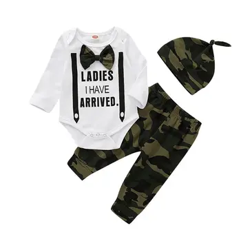 3pcs Newborn Baby Boys Romper Camo Pants Hat Infant Cotton Outfits 0-18M Set
3pcs Newborn Baby Boys Romper Camo Pants Hat Infant Cotton Outfits 0-18M Set