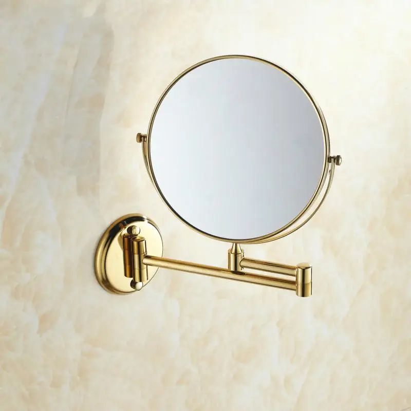 Double Side Bathroom Folding Brass Shave Makeup Mirror Gold Plated Wall Mounted Dual Arm Extend Bath Mirror 
Double Side Bathroom Folding Brass Shave Makeup Mirror Gold Plated Wall Mounted Dual Arm Extend Bath Mirror
