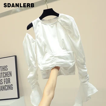 2019 Autumn Woman Long Sleeve White Shirt New Korean Sexy Hollow Out Shoulderless Lotus Leaf Edge Chiffon Blouse Slim Tops
2019 Autumn Woman Long Sleeve White Shirt New Korean Sexy Hollow Out Shoulderless Lotus Leaf Edge Chiffon Blouse Slim Tops