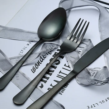 Black Claasic Cutlery Set Stainless Steel Kitchen Tableware Dinner Sets Dishes Reusable Couverts De Table Kitchenware BD50CJ
Black Claasic Cutlery Set Stainless Steel Kitchen Tableware Dinner Sets Dishes Reusable Couverts De Table Kitchenware BD50CJ