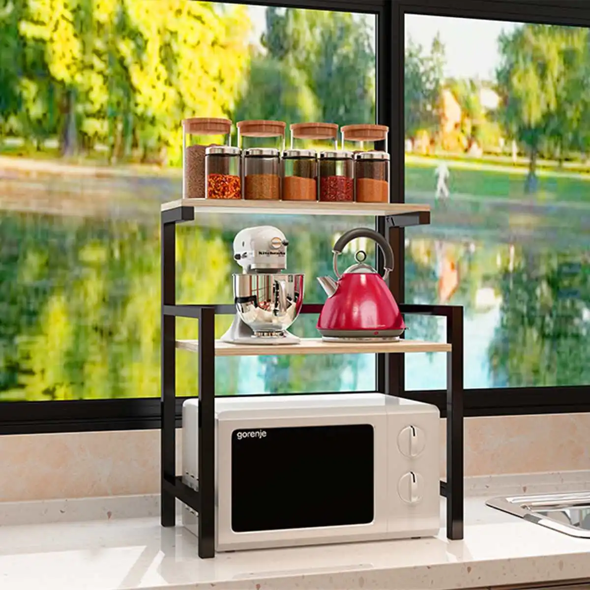 Kitchen Microwave Oven Shelf Rack Cooker Oven Storage Stand Organizer Space Saving Rack Two Layers Kitchen Appliances Rack
Kitchen Microwave Oven Shelf Rack Cooker Oven Storage Stand Organizer Space Saving Rack Two Layers Kitchen Appliances Rack