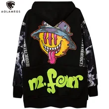 

Aolamegs Winter Jacket Men Colorful Funny Graffiti Letter Thicken Hooded Padded Coats Hip Hop Harajuku Outwear Streetwear Couple