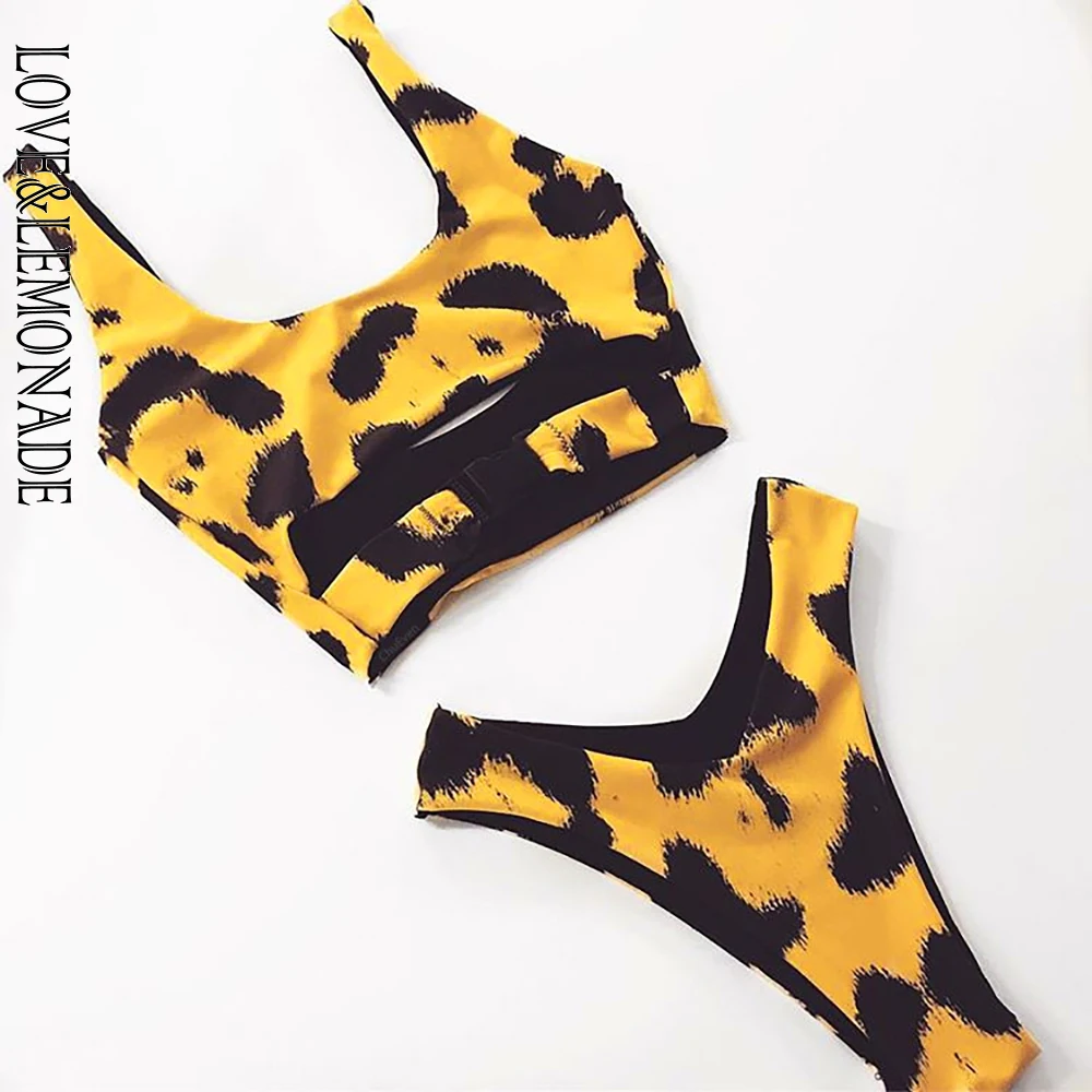 LOVE & LEMONADE Sexy Yellow Leopard Pattern Cut Out High Waist Bikini Women'S Swimsuit LMSW34
LOVE & LEMONADE Sexy Yellow Leopard Pattern Cut Out High Waist Bikini Women'S Swimsuit LMSW34
