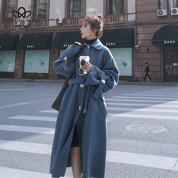 Bella Philosophy Autumn Winter Solid Women Casual Woolen Coat Female Long Windbreaker Jackets Korean Wool Coat Lady Overcoats
Bella Philosophy Autumn Winter Solid Women Casual Woolen Coat Female Long Windbreaker Jackets Korean Wool Coat Lady Overcoats