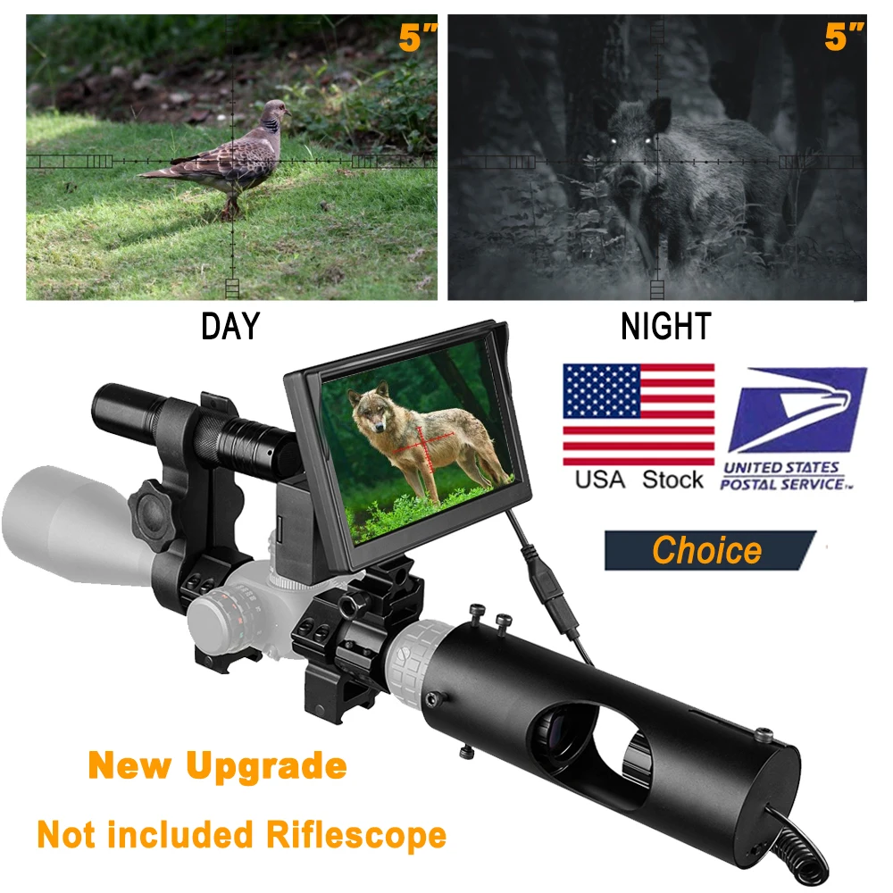 DIY Digital Night Vision Scope for riflescopes with Camera and 5" Portable Display Screen with 850nm IR
DIY Digital Night Vision Scope for riflescopes with Camera and 5" Portable Display Screen with 850nm IR