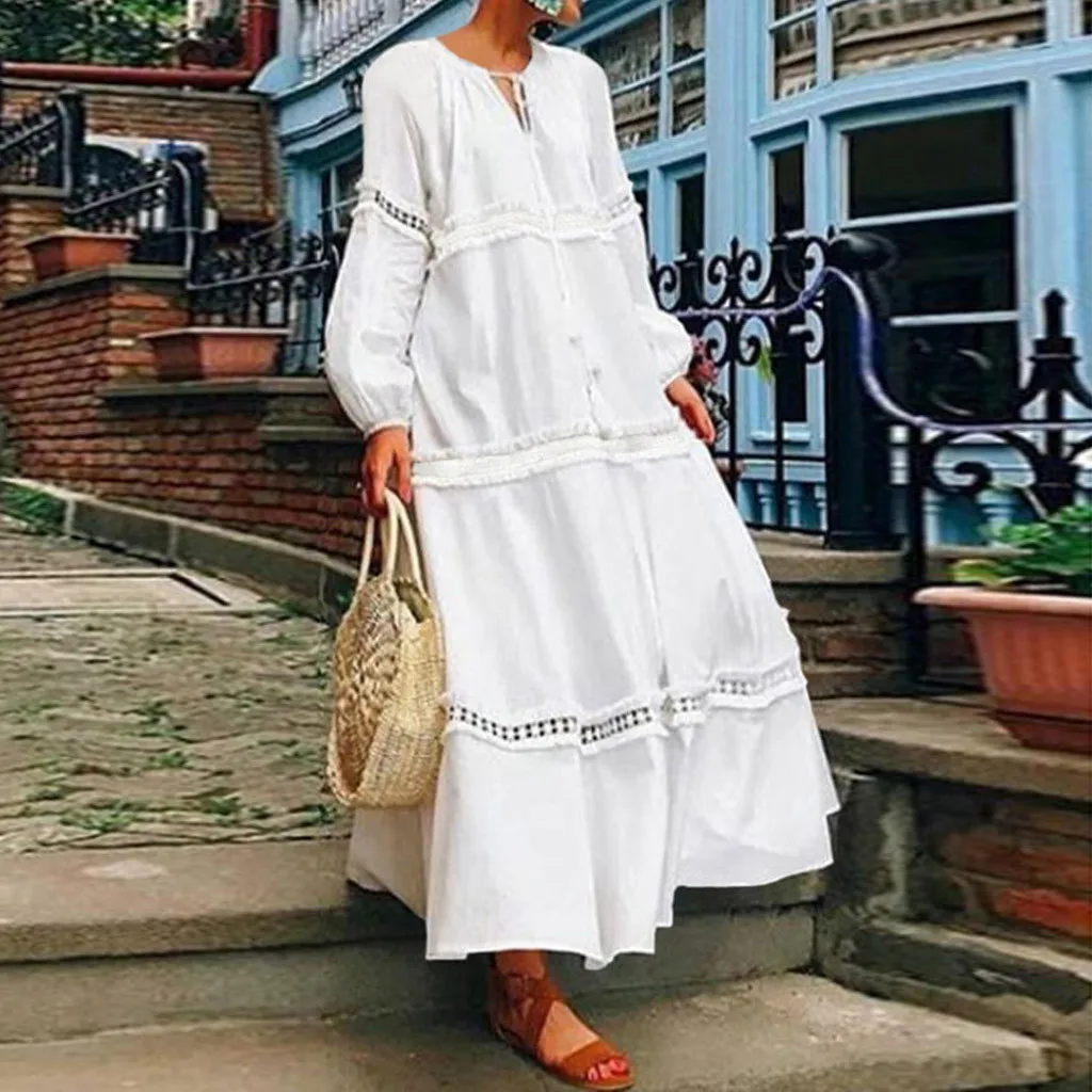 KLV 2019 women dress платье dress Women Plus Size Bohemian Solid Lace Crochet Patchwork Short Sleeve Loose Dress free shippingD4 
KLV 2019 women dress платье dress Women Plus Size Bohemian Solid Lace Crochet Patchwork Short Sleeve Loose Dress free shippingD4