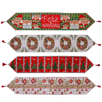 Christmas Dining Table Flag Reusable Tassel Table Runner Cup Mats Table Protective Cushions for Home Kitchen Festival Decoration 
Christmas Dining Table Flag Reusable Tassel Table Runner Cup Mats Table Protective Cushions for Home Kitchen Festival Decoration