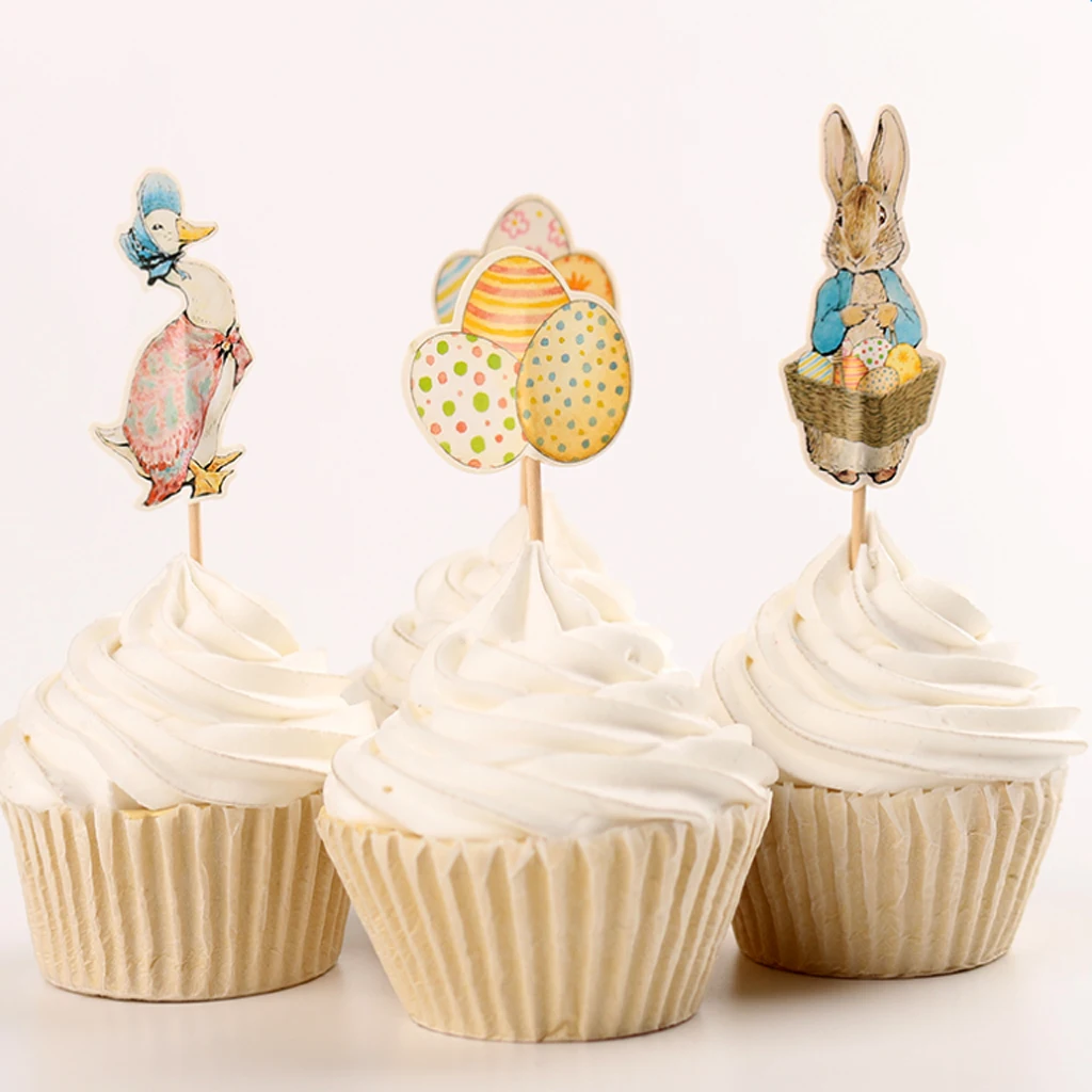 Pack fof 24 Lovely Duck Bunny Rabbit Egg Cupcake Topper Easter Food Sticks Home Party Supplier Pack fof 24 Lovely Duck Bunny Rabbit Egg Cupcake Topper Easter Food Sticks Home Party Supplier