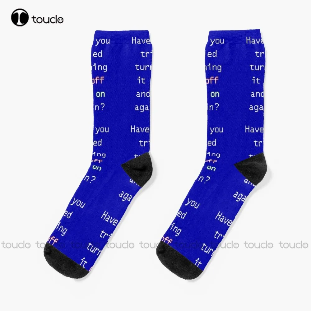 

Tech Support Socks He Office Socks Personalized Custom Unisex Adult Teen Youth Socks 360° Digital Print Hd High Quality