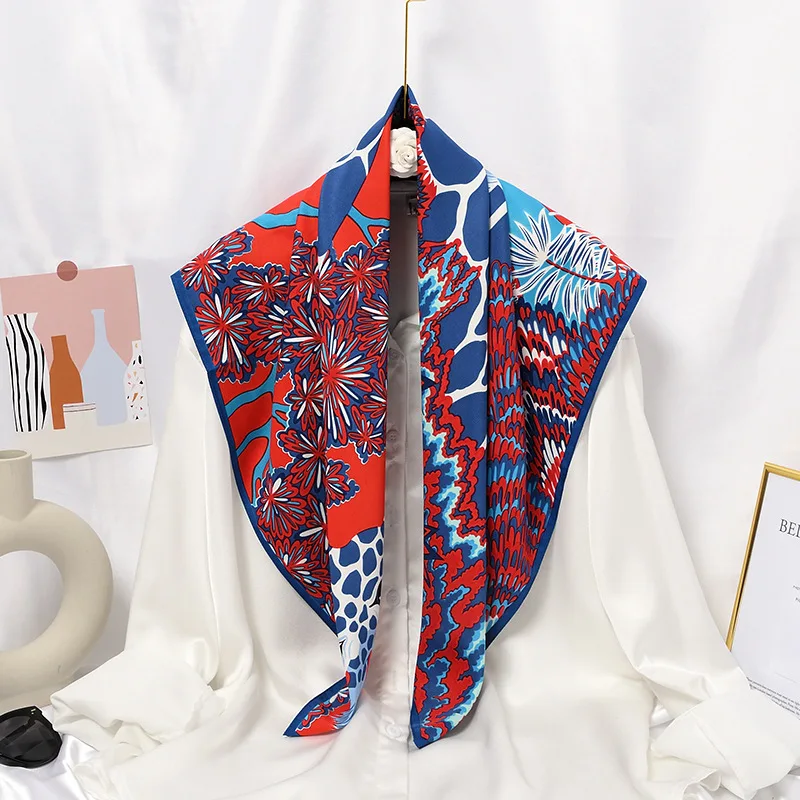Versatile Silk Scarf Women Large Shawls Floral Print Stoles Square Bandana Luxury Brand Kerchief Scarves Tie Female Foulard 90cm
Versatile Silk Scarf Women Large Shawls Floral Print Stoles Square Bandana Luxury Brand Kerchief Scarves Tie Female Foulard 90cm