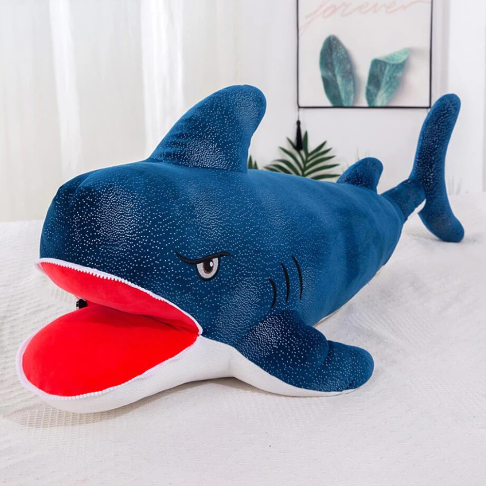

Aquarium Ferocious Shark Children Plush Toy Sea Animal Kits Stuffed Birthday Gift Zipper Mouth