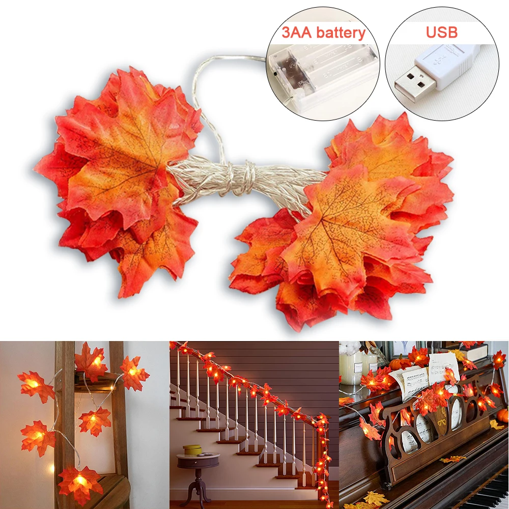 New Autumn Decoration 20 LED Artificial Autumn Leaves Maple Leaves Fall Garland String Light Decor Halloween Christmas 3 Meters
New Autumn Decoration 20 LED Artificial Autumn Leaves Maple Leaves Fall Garland String Light Decor Halloween Christmas 3 Meters
