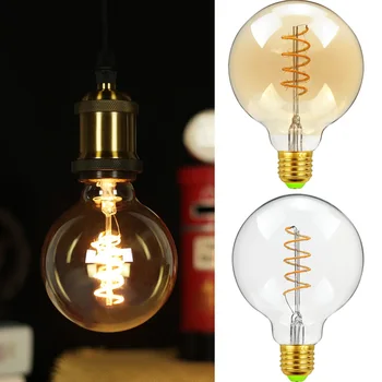 

TIANFAN Led Bulb Vintage Edison Bulb Spiral Led Filament G95/G30 Light Bulb 110V E26 220v E27 4W Dimmable Decorative Light Bulb