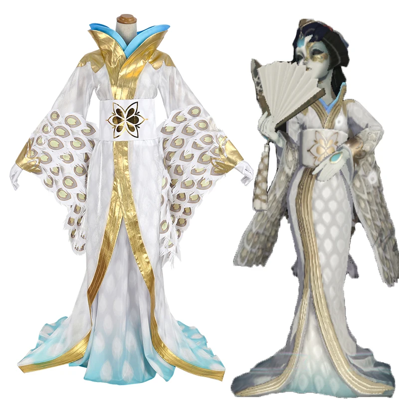 Фото Женский костюм для косплея гейши Мичико белого павлина - купить
