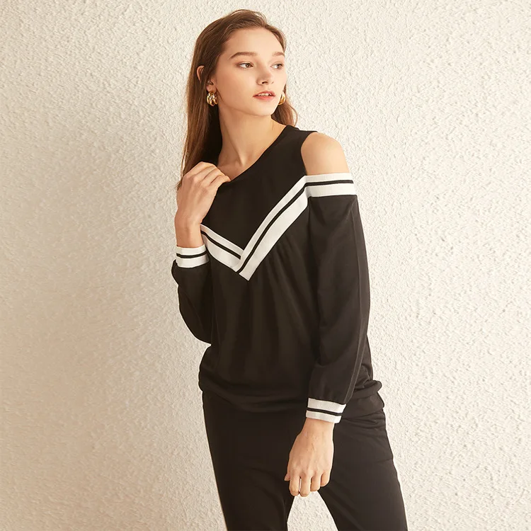 2019 Spring Clothing New Style Large Size Plus-sized Womenswear Size off-Shoulder Contrast Color Tops And Versatile Casual Pants
2019 Spring Clothing New Style Large Size Plus-sized Womenswear Size off-Shoulder Contrast Color Tops And Versatile Casual Pants