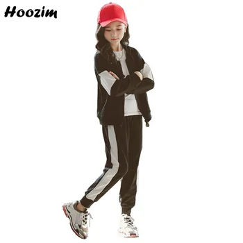 Spring Girls Tracksuit 4-13 Years Color Block Hooded Jacket + Elastic Waist Striped Cotton Pants Set Child Sport Suit For Girls
Spring Girls Tracksuit 4-13 Years Color Block Hooded Jacket + Elastic Waist Striped Cotton Pants Set Child Sport Suit For Girls