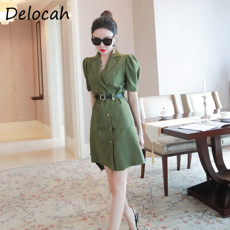 Delocah Women Fashion Autumn Designer Short Dress Double Breasted Sashes Pockets Short Sleeve Bodycon Fit Print Pencil Dresses
Delocah Women Fashion Autumn Designer Short Dress Double Breasted Sashes Pockets Short Sleeve Bodycon Fit Print Pencil Dresses