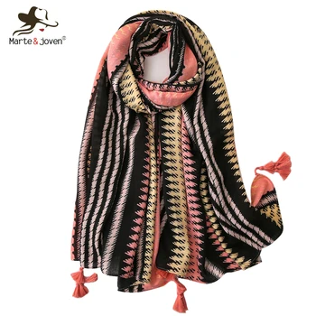 Marte&Joven Classic Striped Tassel Multicolor Scarf for Women Elegant Big Size Sunscreen Pashmina Wrap Lady Spring Warm Scarves
Marte&Joven Classic Striped Tassel Multicolor Scarf for Women Elegant Big Size Sunscreen Pashmina Wrap Lady Spring Warm Scarves
