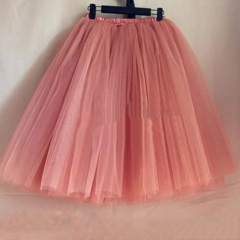 

Quality 5 Layers 65cm Fashion Tulle Skirt Pleated TUTU Skirts Womens Lolita Petticoat Bridesmaids Midi Skirt Jupe Saias faldas