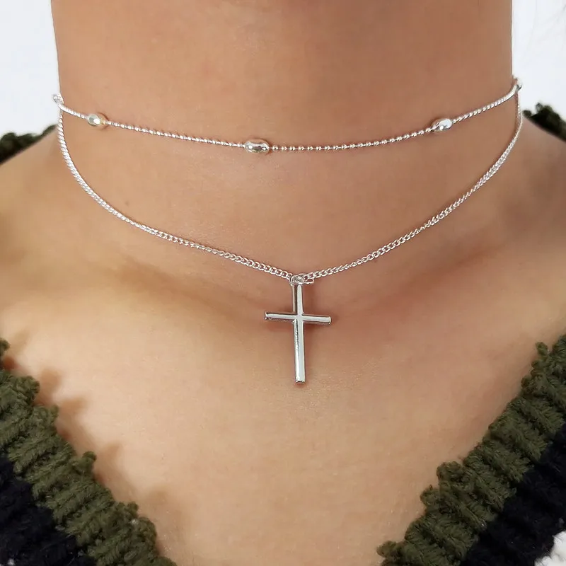 Multi Layer Alloy Beads Cross Necklaces & Pendants for Women New Arrived 2 Color Valentine's Day Colar
Multi Layer Alloy Beads Cross Necklaces & Pendants for Women New Arrived 2 Color Valentine's Day Colar